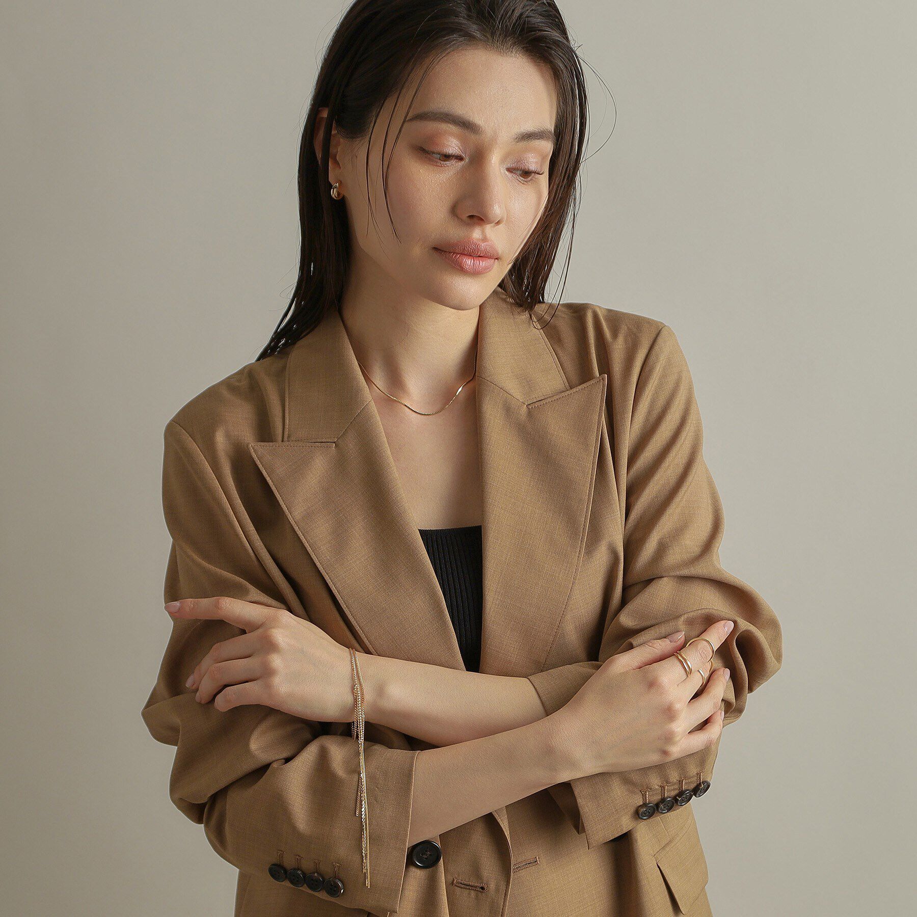 COCOSHNIK「K10トリプルファランジ リング」|リング|