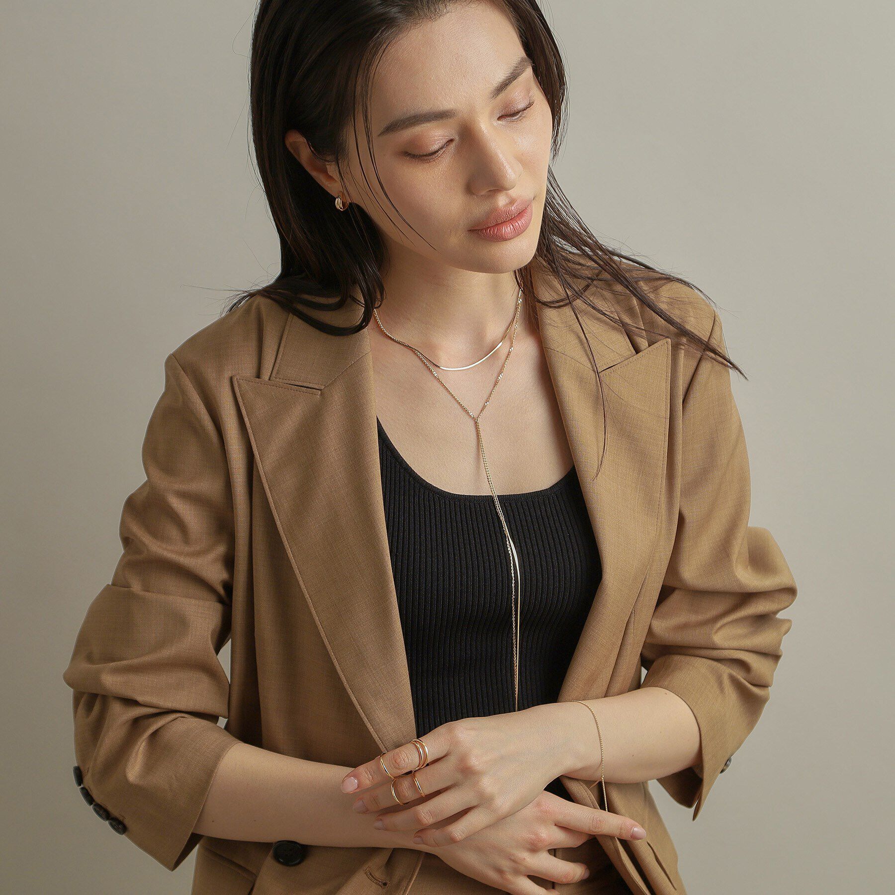 COCOSHNIK「K10トリプルファランジ リング」|リング|