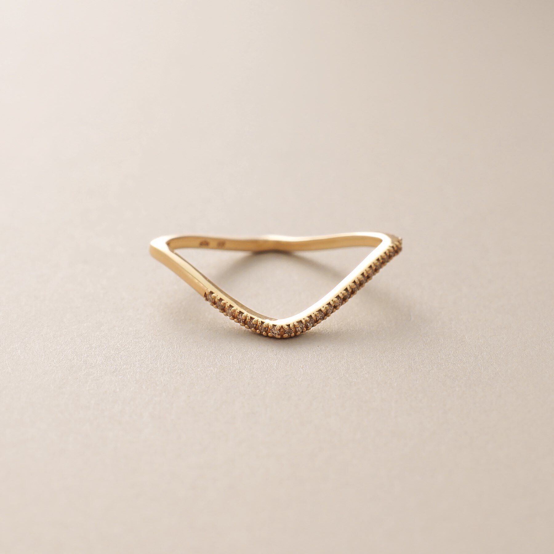 COCOSHNIK「K10ダイヤモンド S字スクエア リング」|リング|