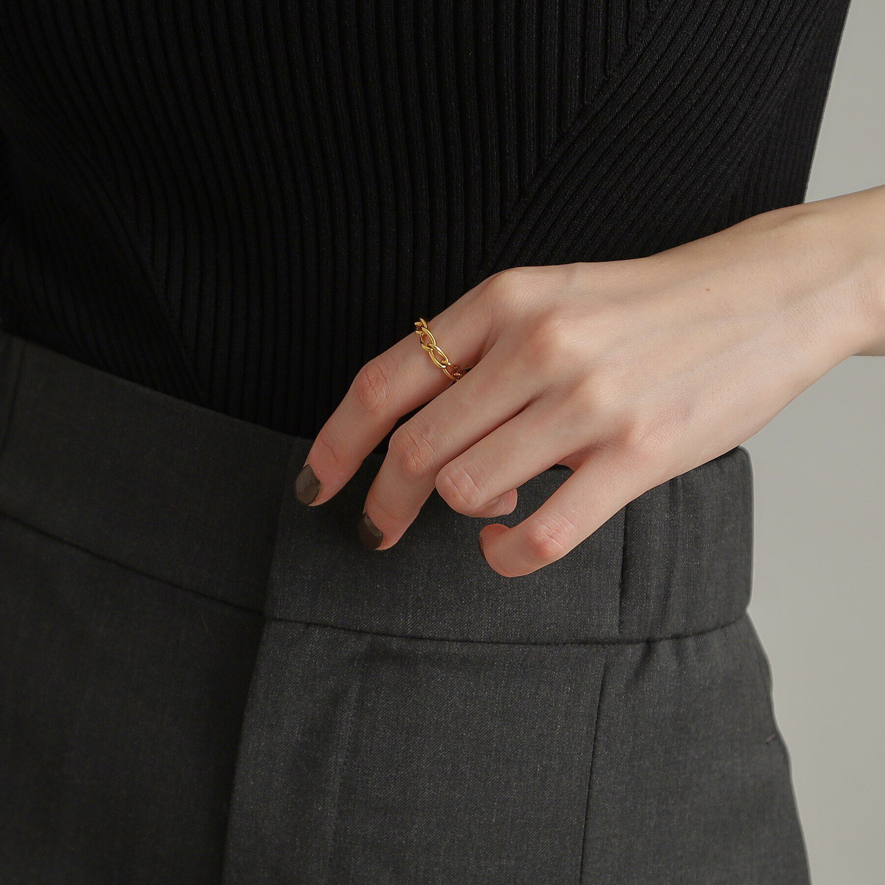 COCOSHNIK ONKITSCH「シルバー チェーンリング ロングカーブ GP」|リング|