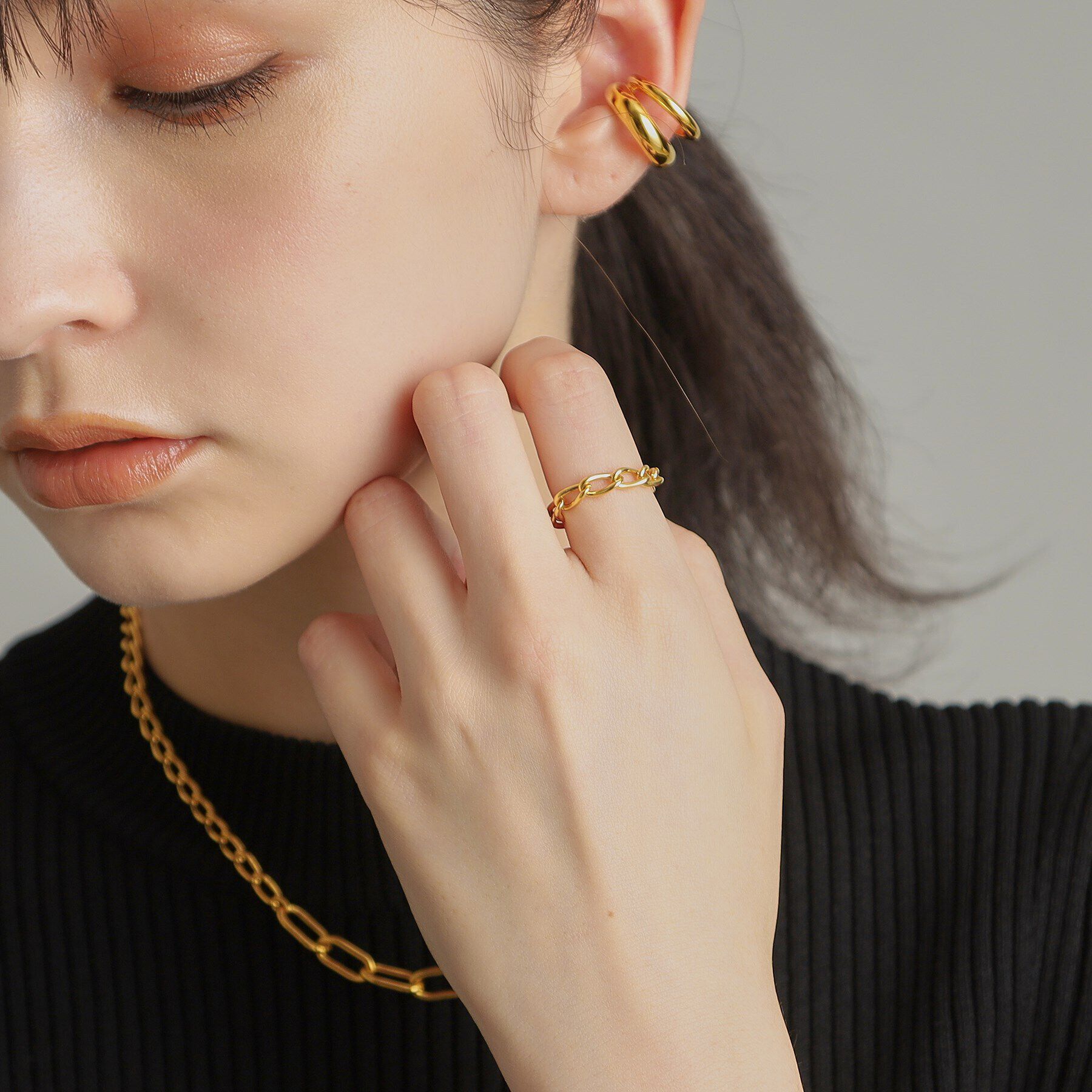 COCOSHNIK ONKITSCH「シルバー チェーンリング ロングカーブ GP」|リング|