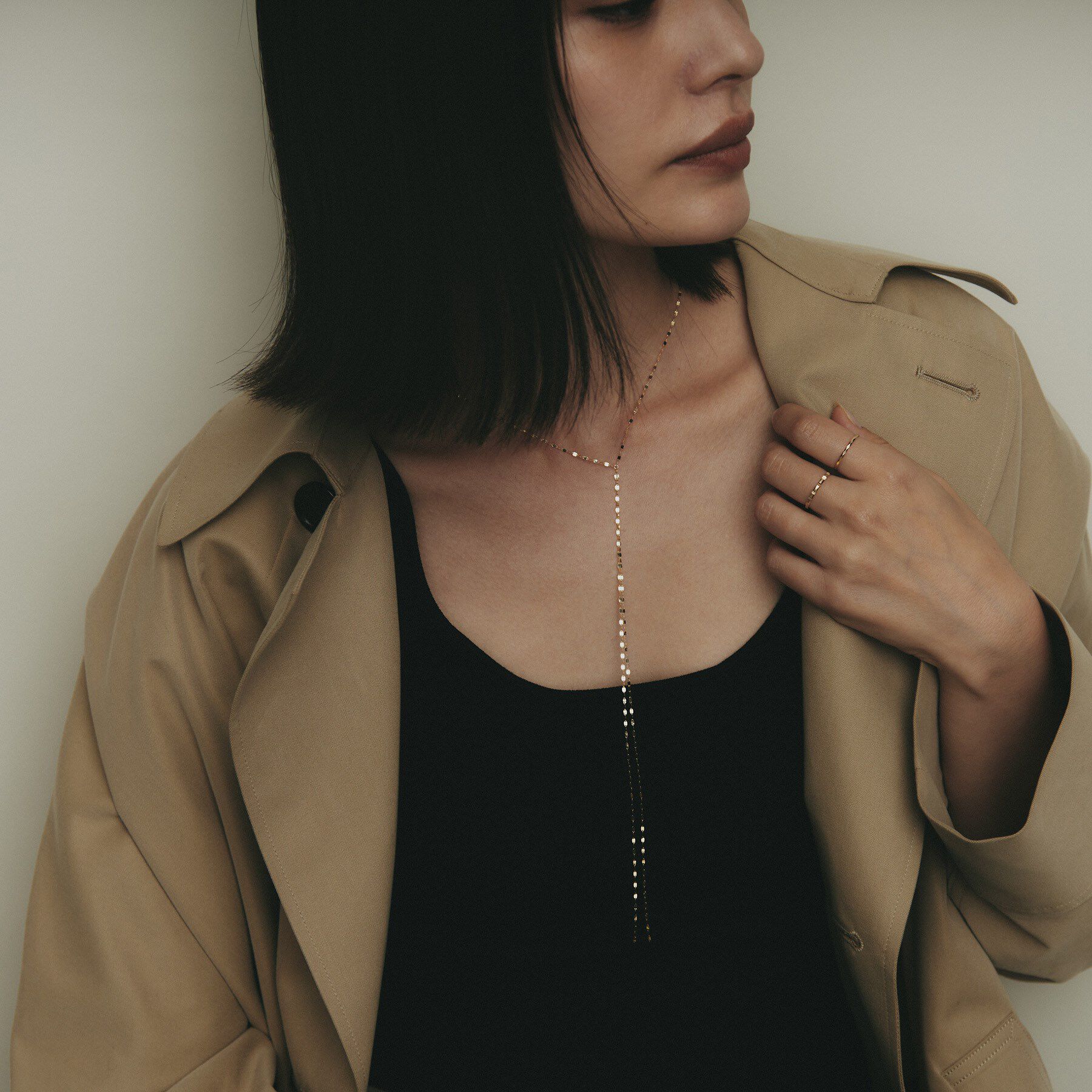 COCOSHNIK「K10フラワークロスフリンジY ネックレス」|ネックレス|