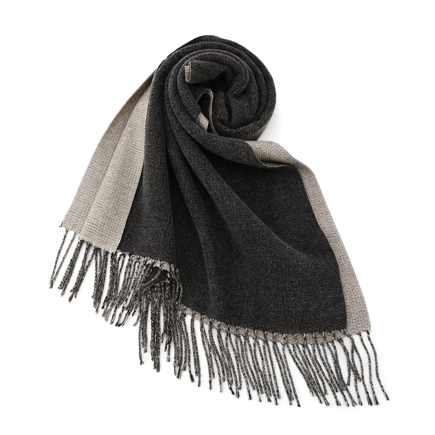 ITS&rsquo;DEMO「【手洗い可】リバーシブルストール」|ストール|ブラック(019)