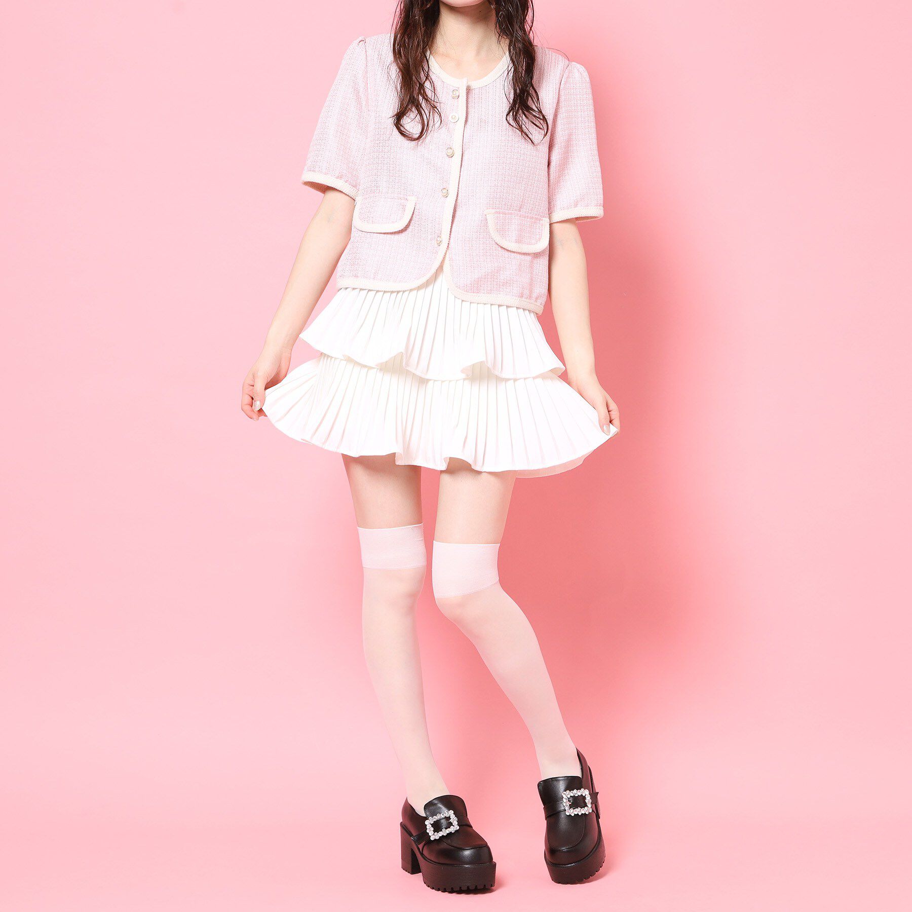 csT&P「厚底キラキラストーンバックル ローファーパンプス」|パンプス|