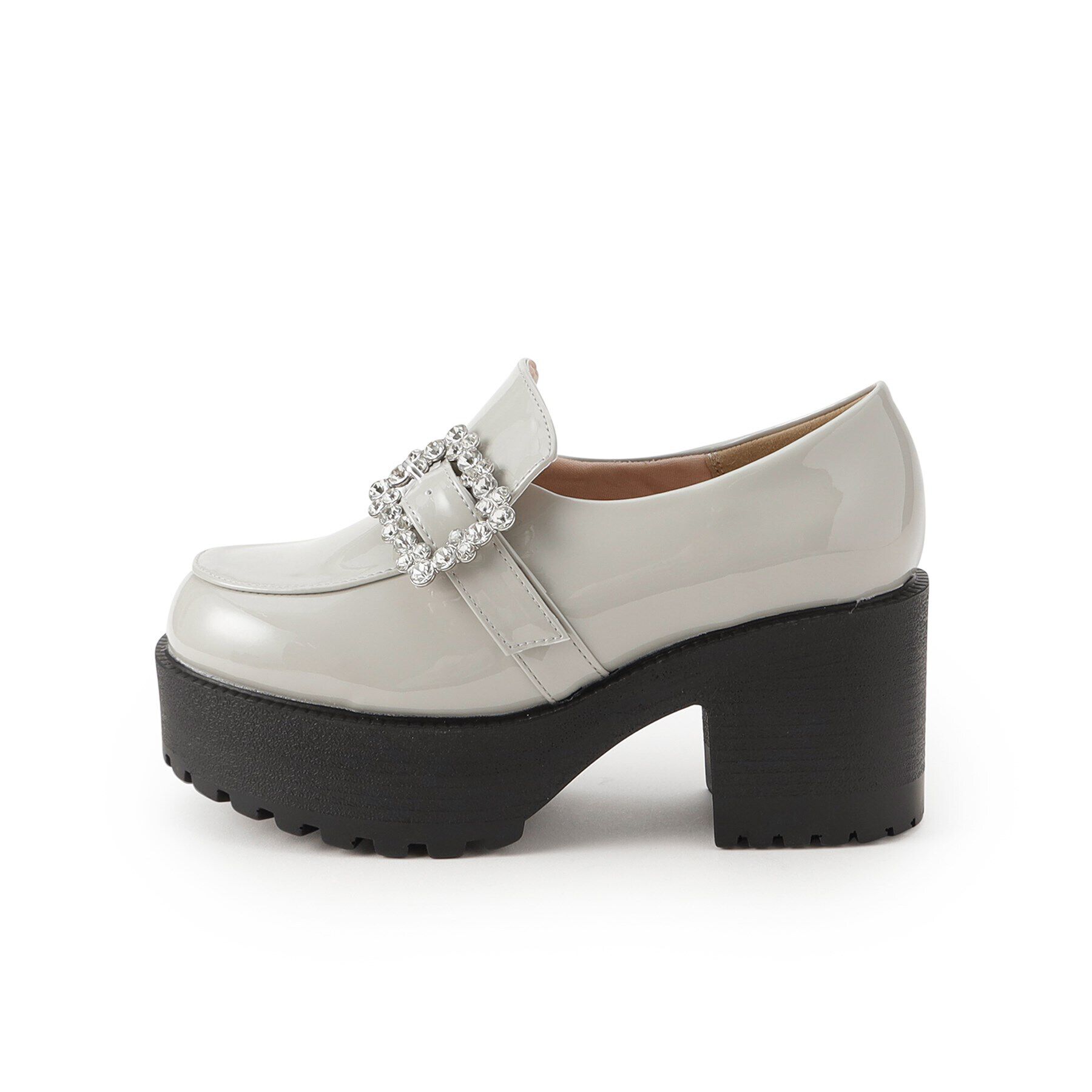 csT&P「厚底キラキラストーンバックル ローファーパンプス」|パンプス|