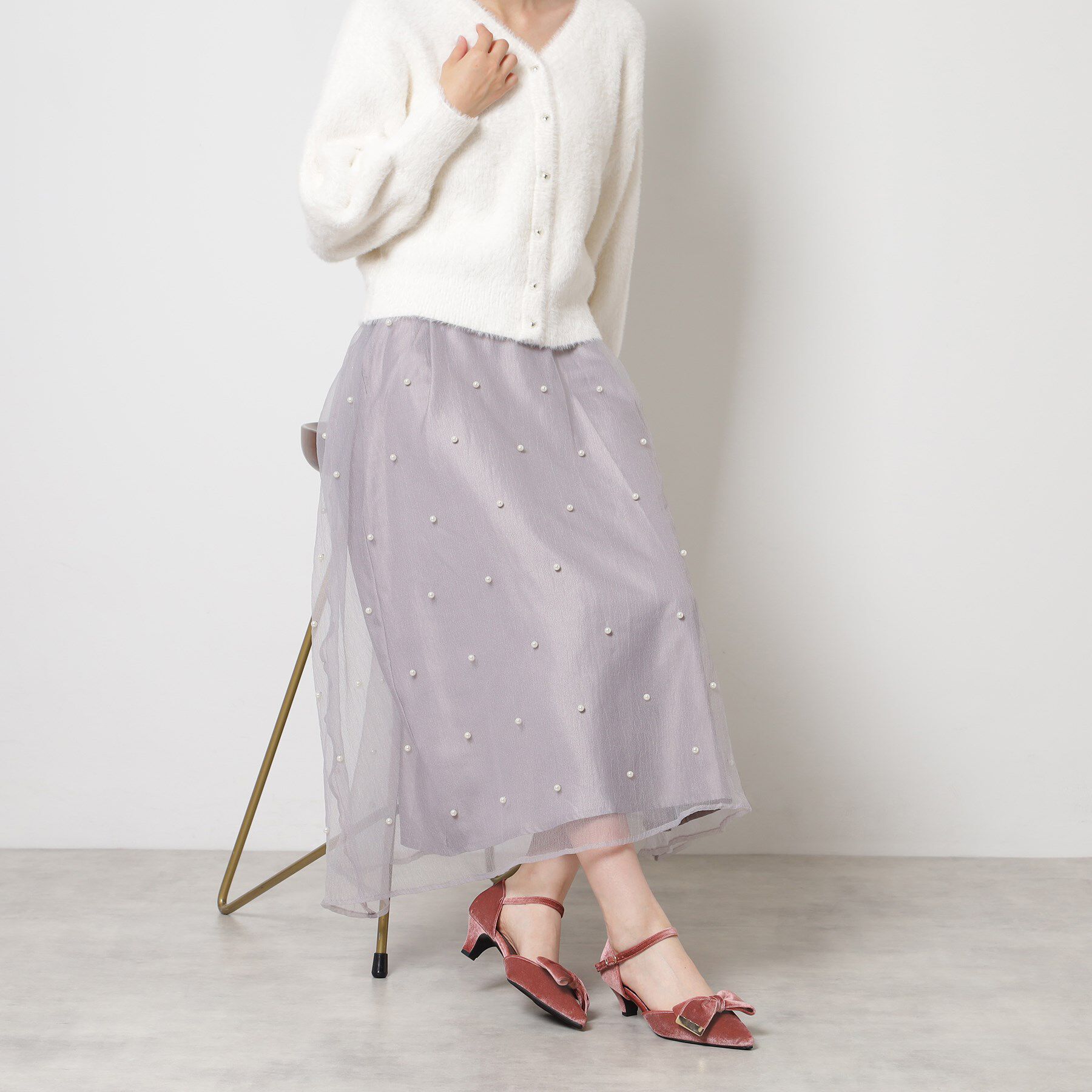 ESPERANZA「【EC限定】ベルベットリボン2WAYセパレートパンプス」|パンプス|