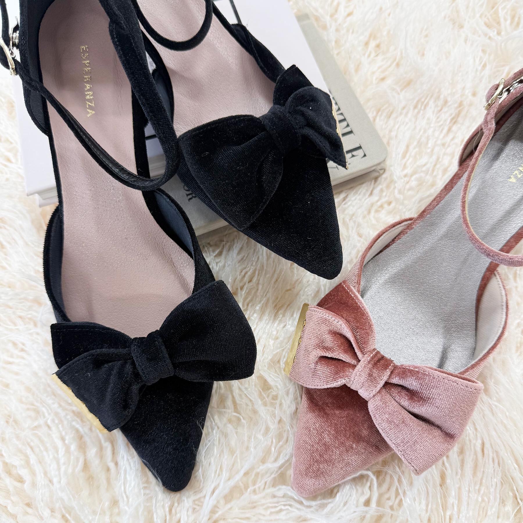 ESPERANZA「【EC限定】ベルベットリボン2WAYセパレートパンプス」|パンプス|
