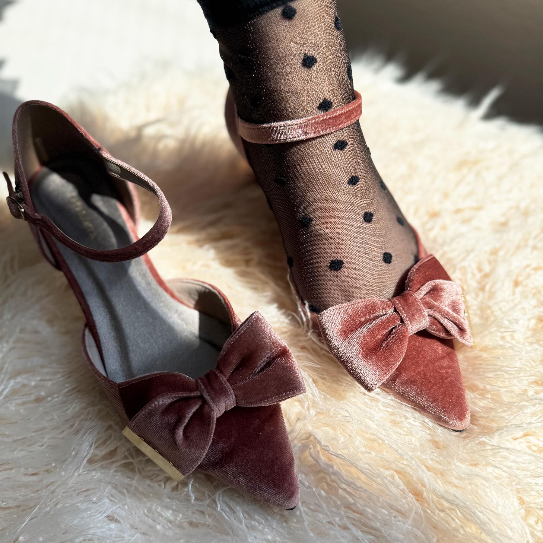 ESPERANZA「【EC限定】ベルベットリボン2WAYセパレートパンプス」|パンプス|