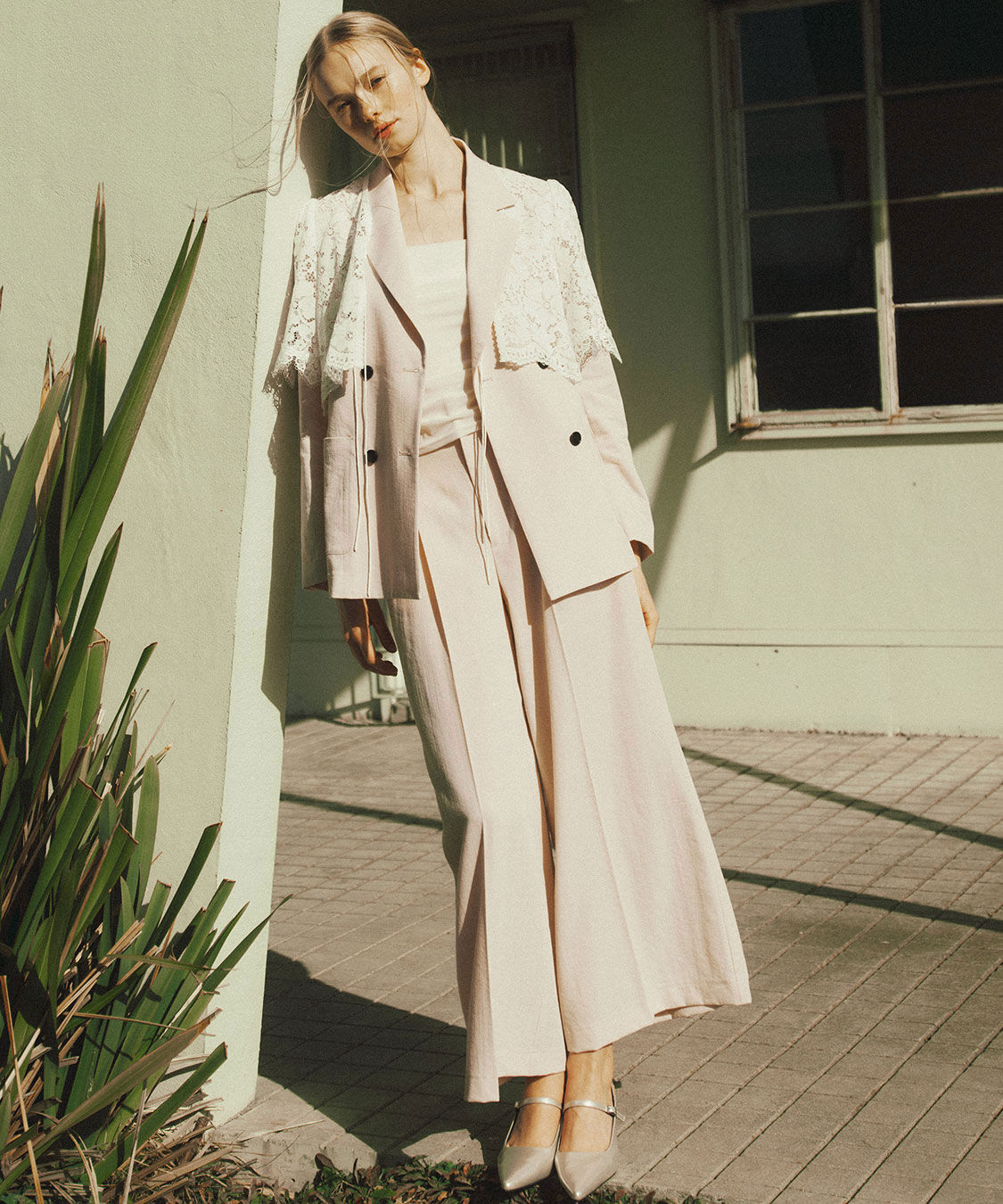 COCO DEAL「リネンライクバックフラップワイドパンツ」|スラックス|