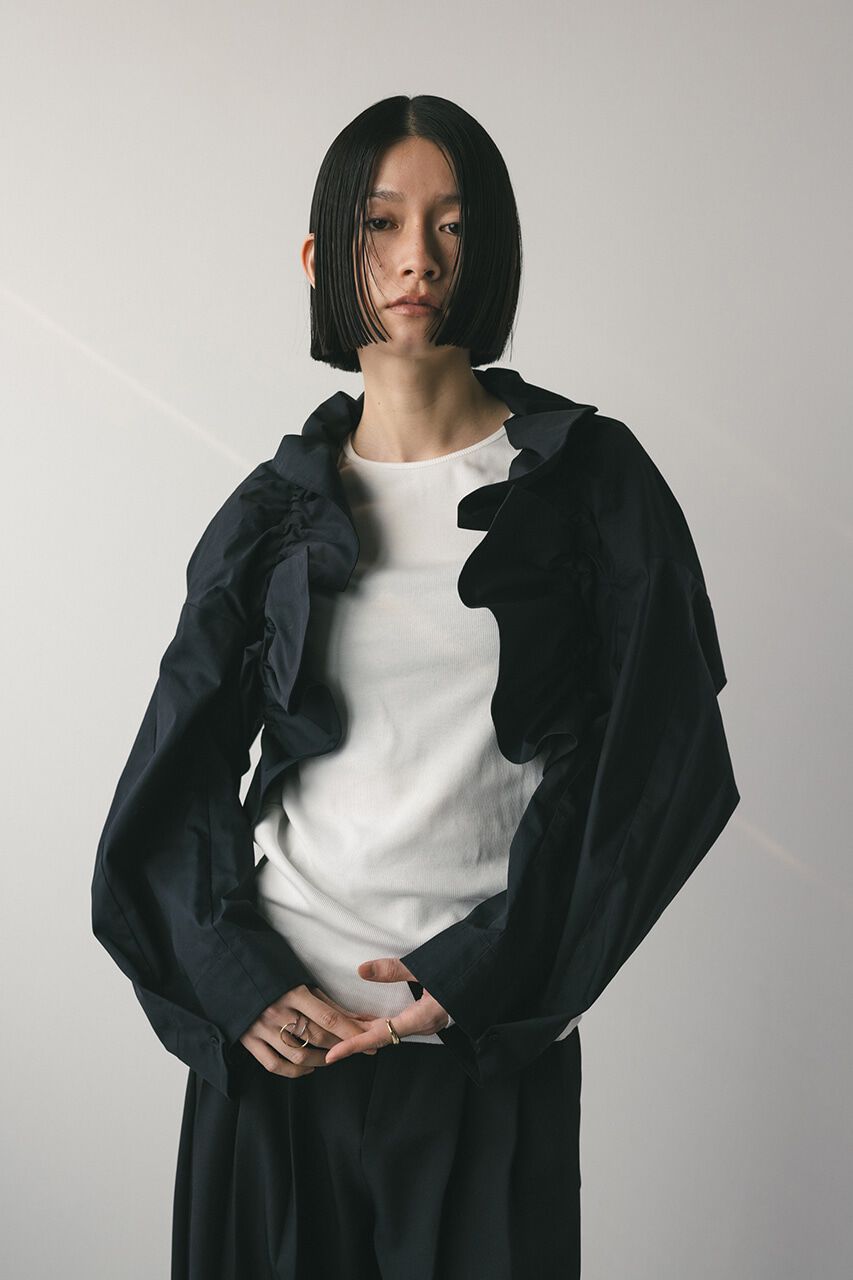 STYLEMIXER「シャーリングフリルジャケット」|ブルゾン・スタジャン|