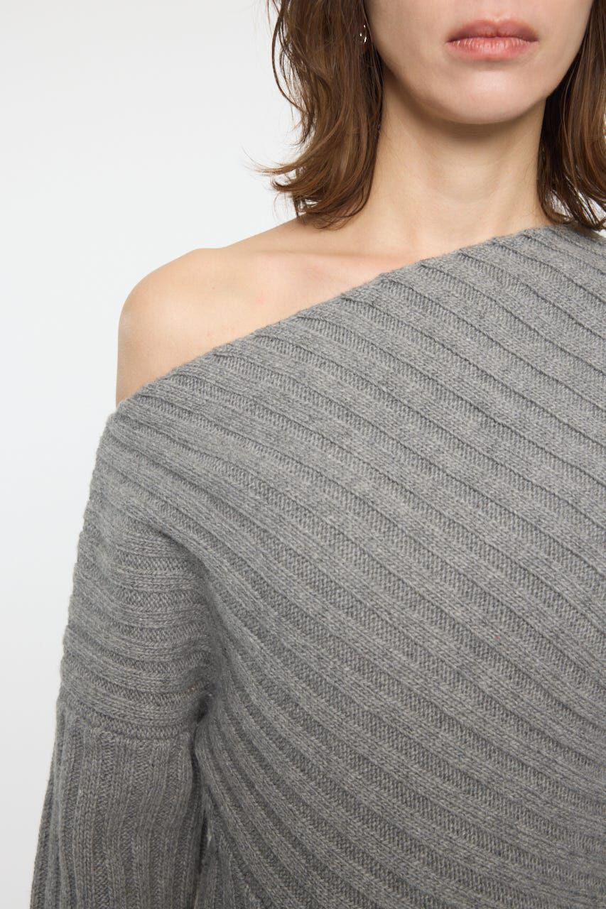 MOUSSY「ASYMMETRY RIB ニット」|ニット・セーター|