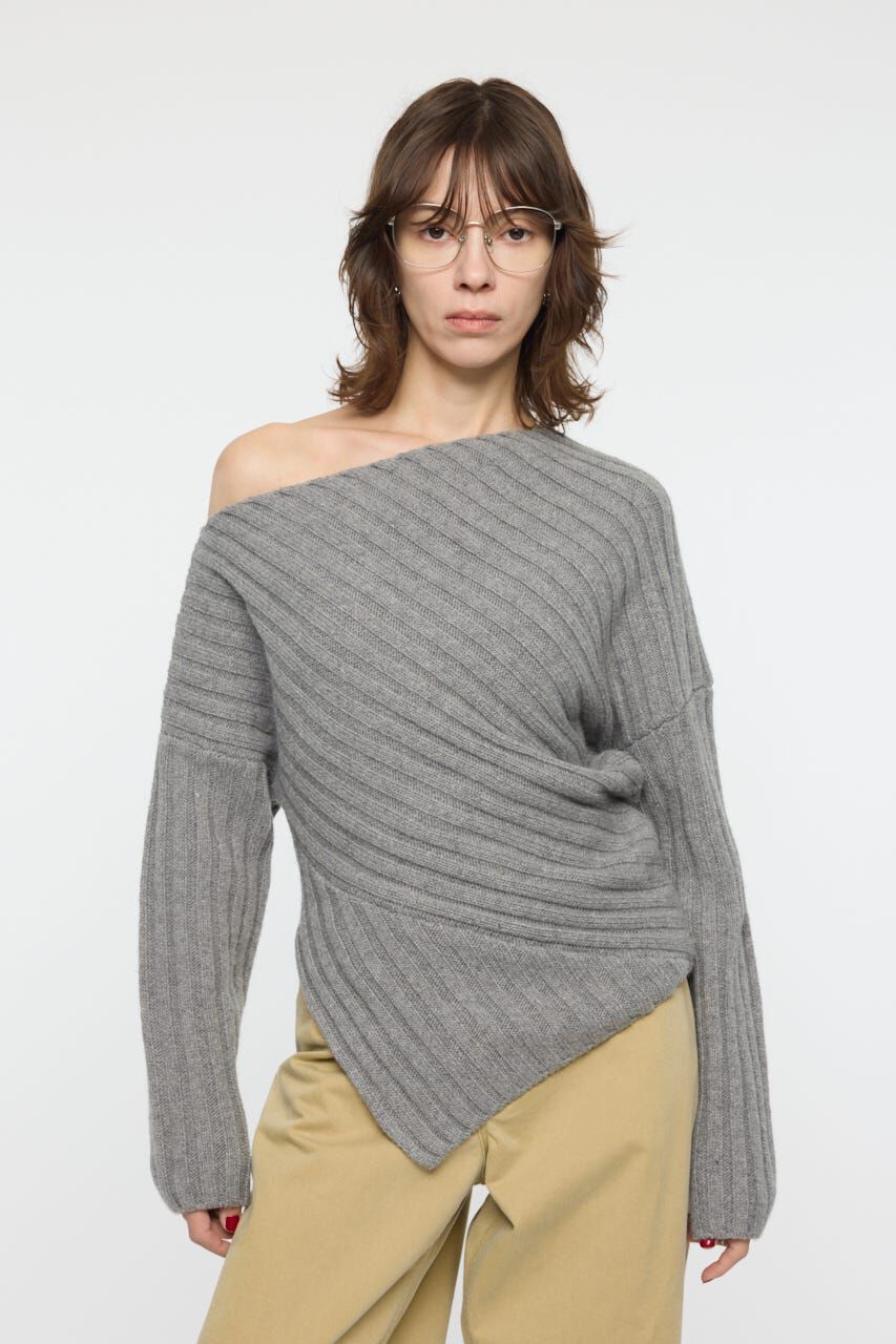 MOUSSY「ASYMMETRY RIB ニット」|ニット・セーター|