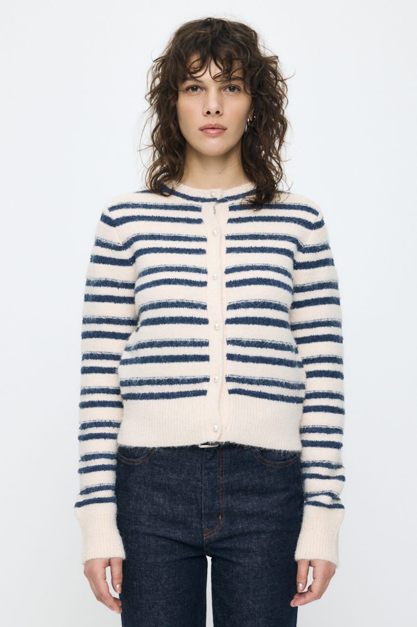 MOUSSY「SHADOW STRIPE KNIT カーディガン」|ニット・セーター|
