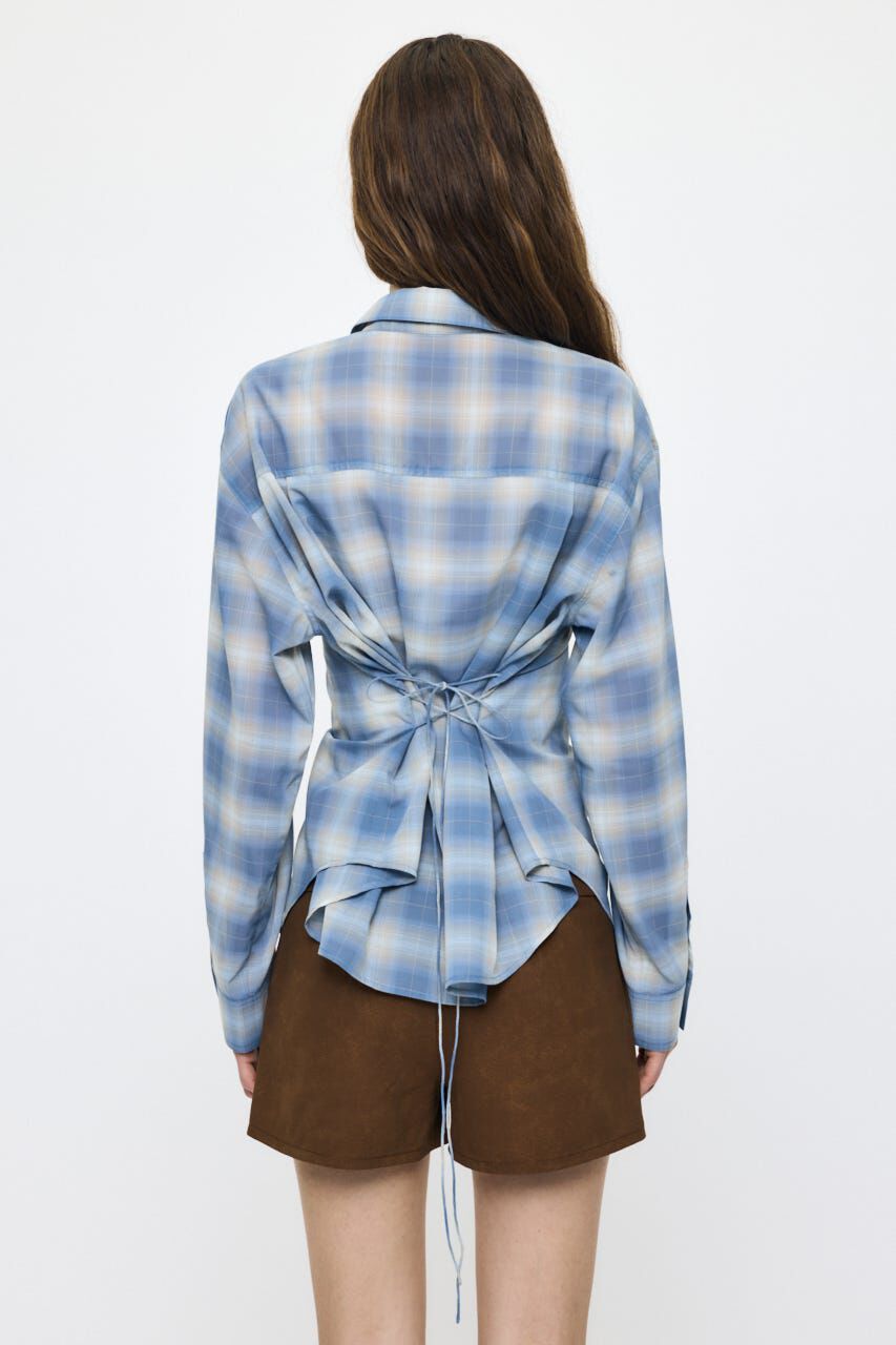 MOUSSY「FADE CHECK SHEER OVER シャツ」|シャツ・ブラウス|