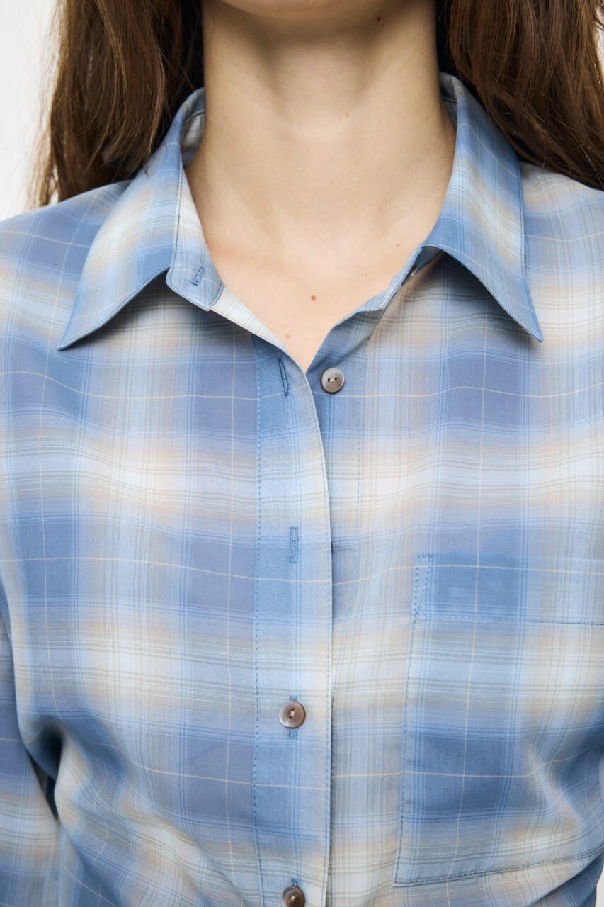 MOUSSY「FADE CHECK SHEER OVER シャツ」|シャツ・ブラウス|