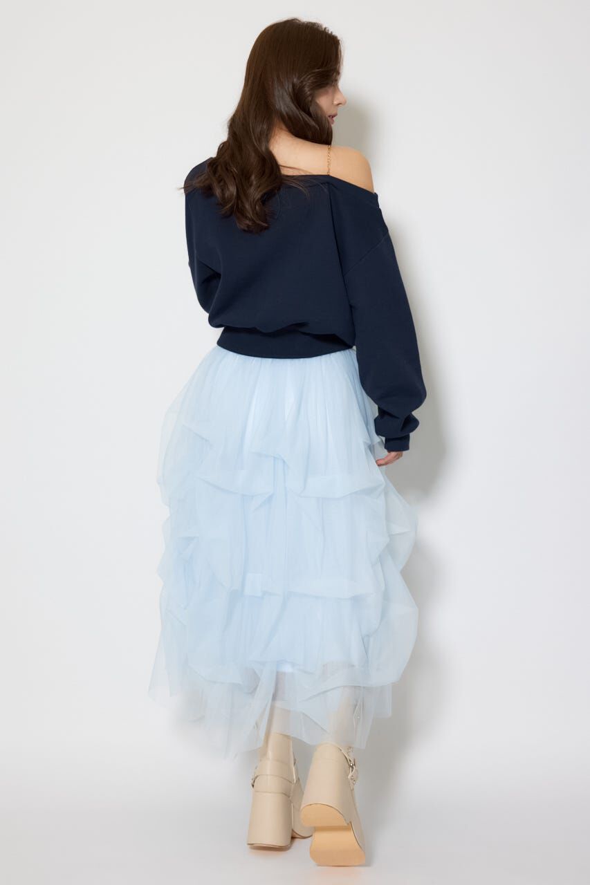 rienda「ランダムタックチュールスカート」|スカート|
