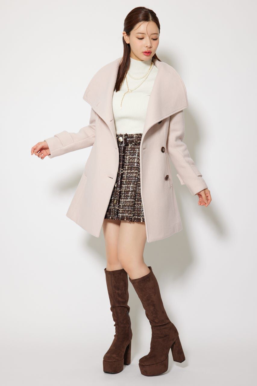 rienda「25オーバーネックシンデレララインミニコート」|その他|