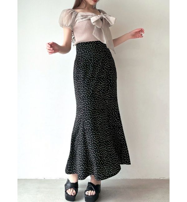 RESEXXY「シアーリボンドッキングニットトップス」|ニット・セーター|