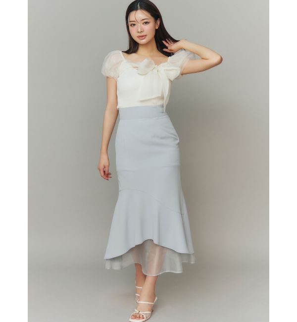 RESEXXY「シアーリボンドッキングニットトップス」|ニット・セーター|