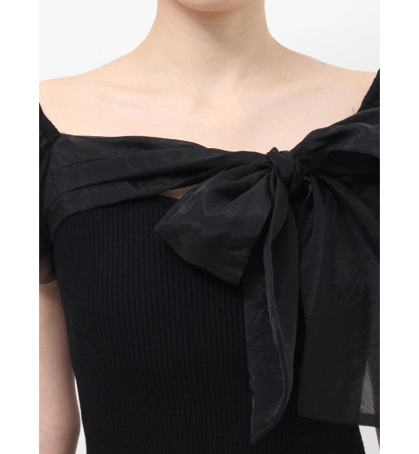 RESEXXY「シアーリボンドッキングニットトップス」|ニット・セーター|