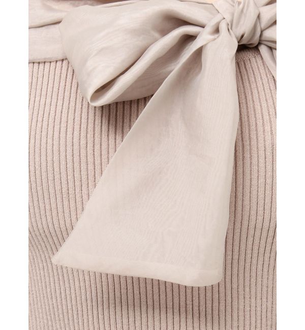 RESEXXY「シアーリボンドッキングニットトップス」|ニット・セーター|