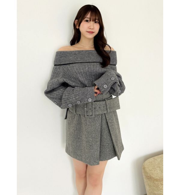 dazzlin「【久間田琳加コラボ】オフショルオーバーニットトップス」|ニット・セーター|