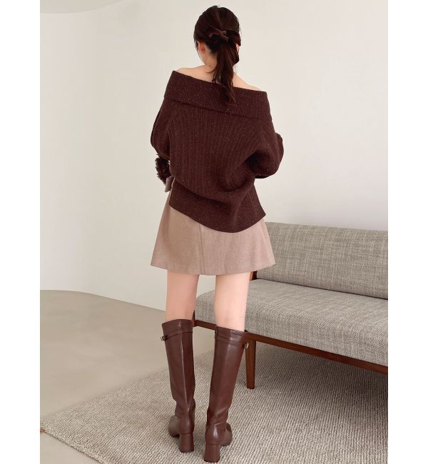 dazzlin「【久間田琳加コラボ】オフショルオーバーニットトップス」|ニット・セーター|