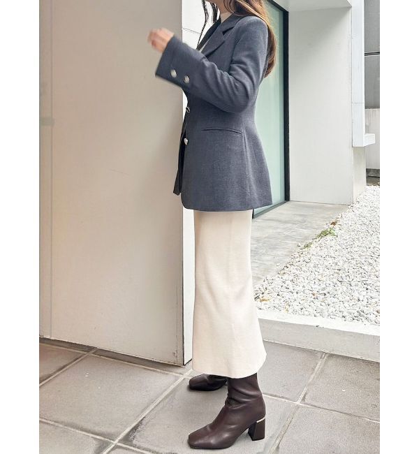 MERCURYDUO「チェックジャカードドッキングニットワンピース」|ワンピース|