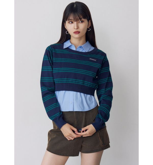 MURUA「シャツレイヤードマルチウェイニット」|ニット・セーター|