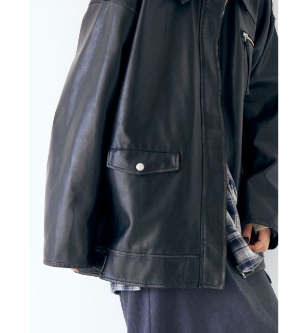 Ungrid「ルーズシルエットフェイクレザーブルゾン」|ブルゾン・スタジャン|