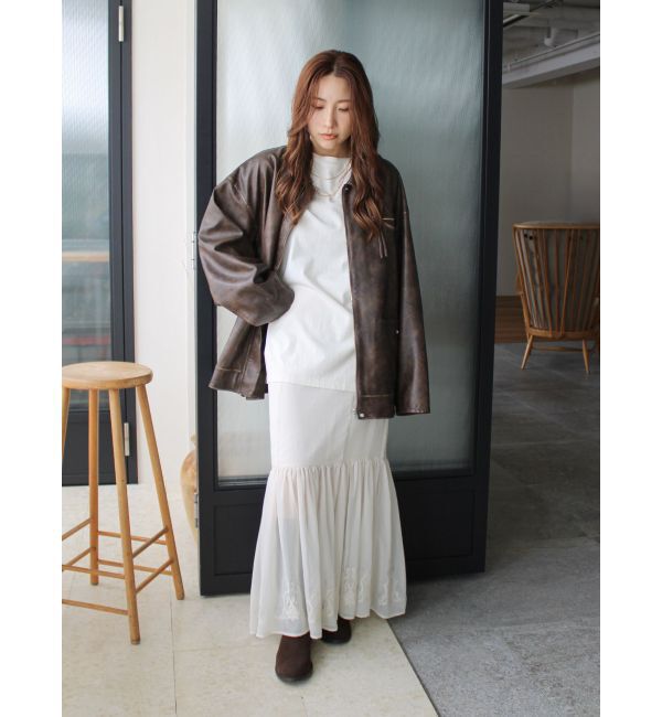 Ungrid「ルーズシルエットフェイクレザーブルゾン」|ブルゾン・スタジャン|