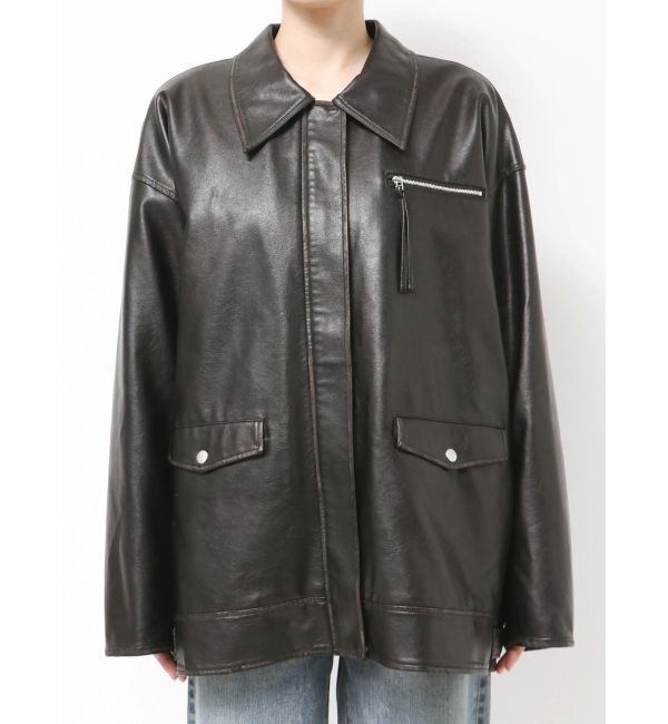 Ungrid「ルーズシルエットフェイクレザーブルゾン」|ブルゾン・スタジャン|