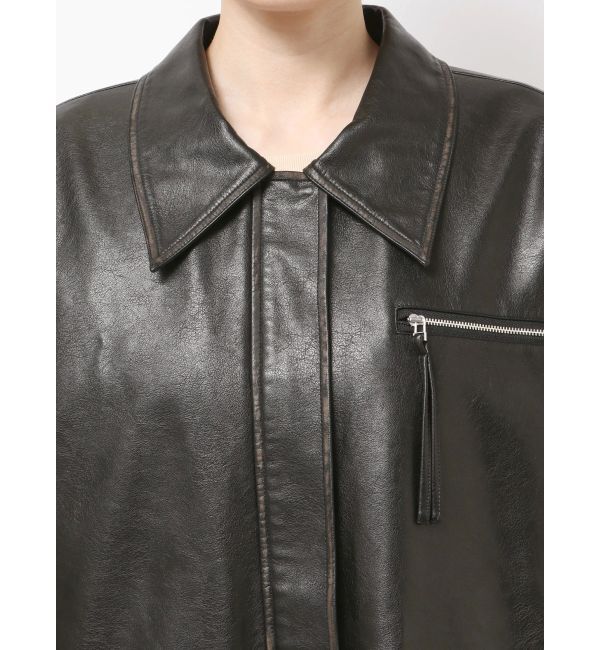 Ungrid「ルーズシルエットフェイクレザーブルゾン」|ブルゾン・スタジャン|