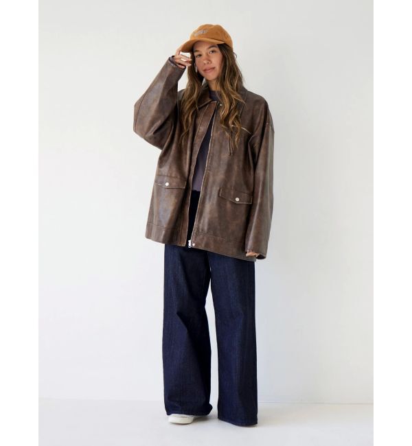 Ungrid「ルーズシルエットフェイクレザーブルゾン」|ブルゾン・スタジャン|