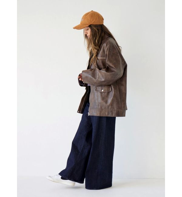 Ungrid「ルーズシルエットフェイクレザーブルゾン」|ブルゾン・スタジャン|