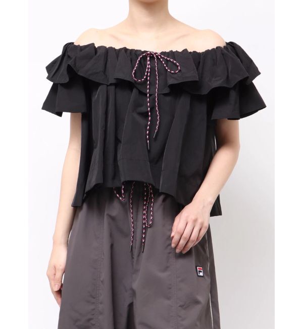 LAGUNAMOON「【FILA別注】フリルオフショルブラウス」|シャツ・ブラウス|