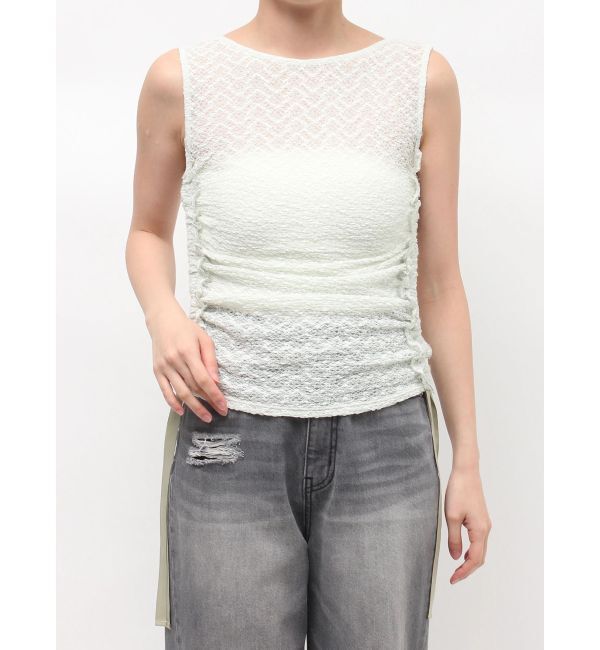 LAGUNAMOON「ドロストレースカットトップス」|Tシャツ・カットソー|ミントグリーン