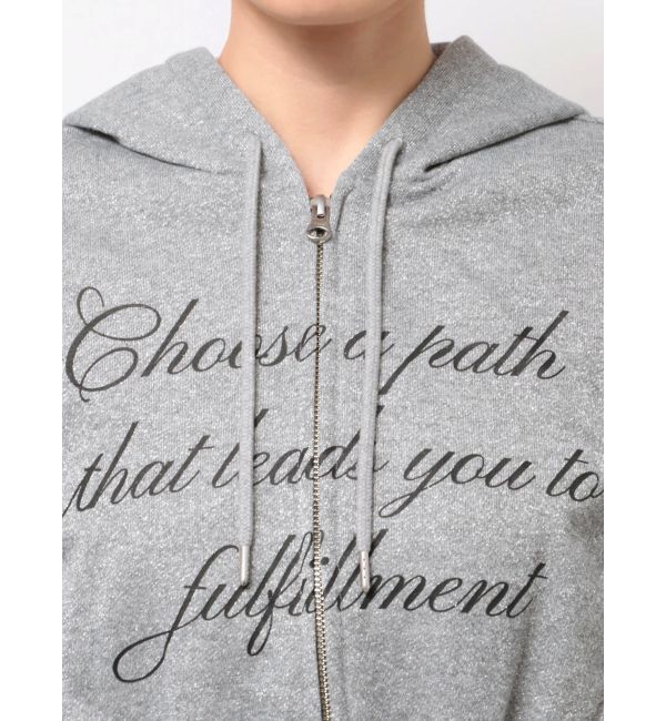 jouetie「【WEB限定】ラメクロップドZIPフーディー【セットアップ対応】」|パーカー|