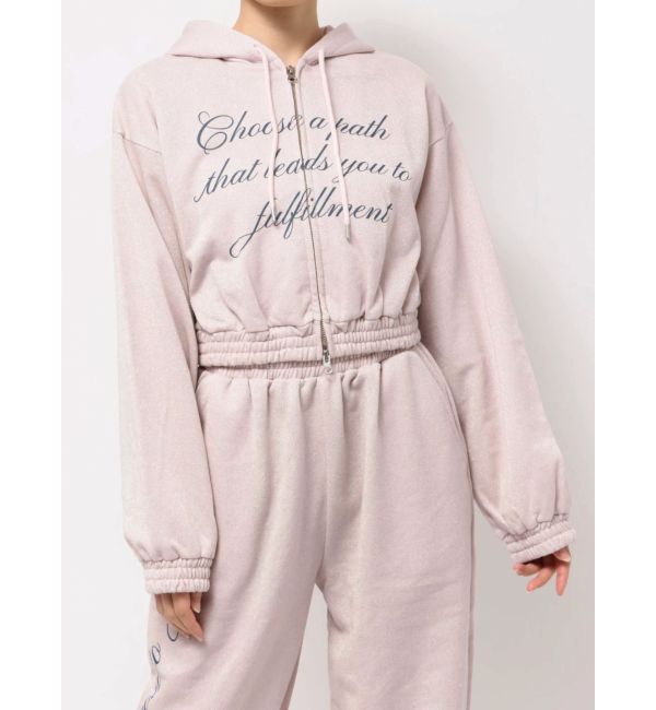 jouetie「【WEB限定】ラメクロップドZIPフーディー【セットアップ対応】」|パーカー|