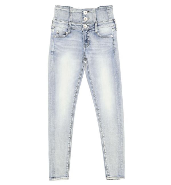 GYDA「【TINY】ハイウエストウエストクロススキニーデニムパンツ」|デニム|