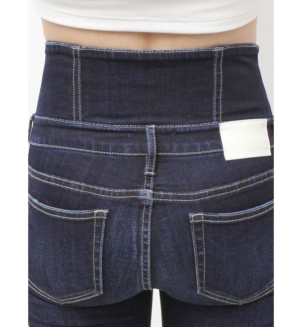 GYDA「ハイウエスト GD bijou MOLDフロントZIPスキニーデニムパンツ」|デニム|