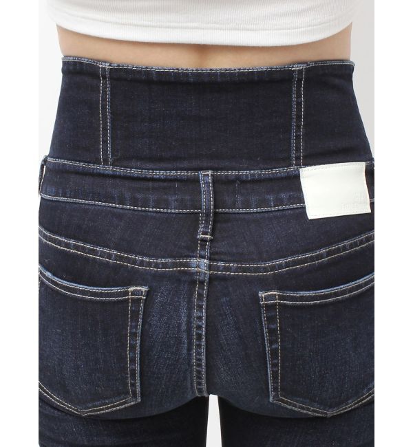 GYDA「ハイウエスト GD bijou MOLDフロントZIPスキニーデニムパンツ」|デニム|