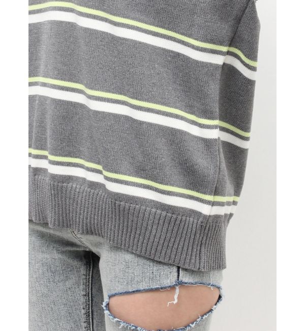 GYDA「スキッパーPOLOボーダーニットトップス」|ニット・セーター|