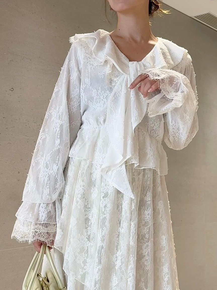 SNIDEL「Sustainableバリエーションフリルブラウス」|シャツ・ブラウス|