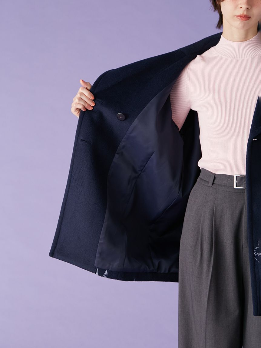 LILY BROWN「エンブロイダリーコクーンコート」|チェスターコート|