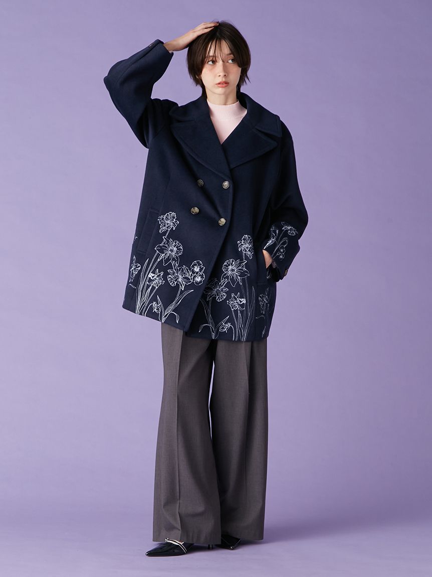 LILY BROWN「エンブロイダリーコクーンコート」|チェスターコート|