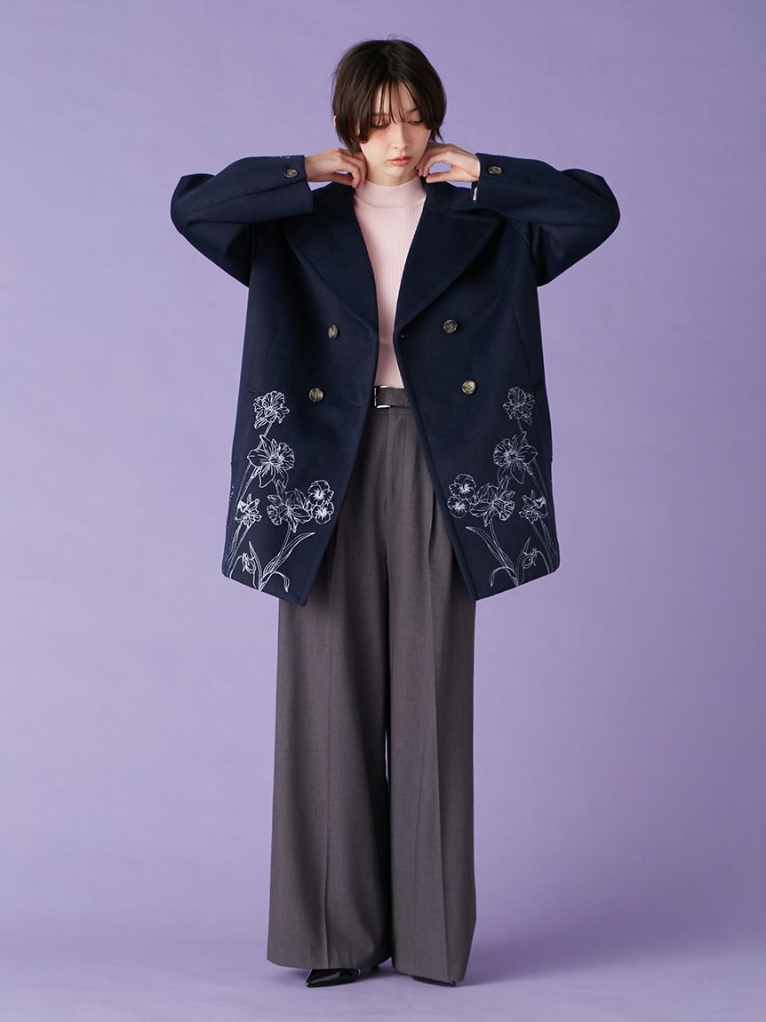 LILY BROWN「エンブロイダリーコクーンコート」|チェスターコート|