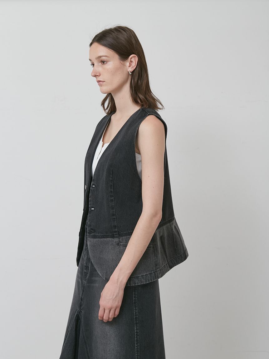 styling/「【セットアップ対応】パッチワークデニムベスト」|ダウンベスト・ベスト|
