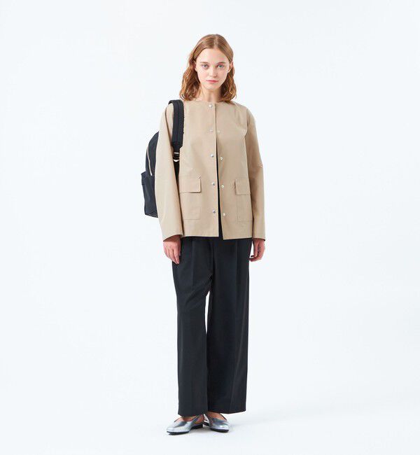 MACKINTOSH PHILOSOPHY「レインウェザークロスノーカラーミドルジャケット」|ブルゾン・スタジャン|