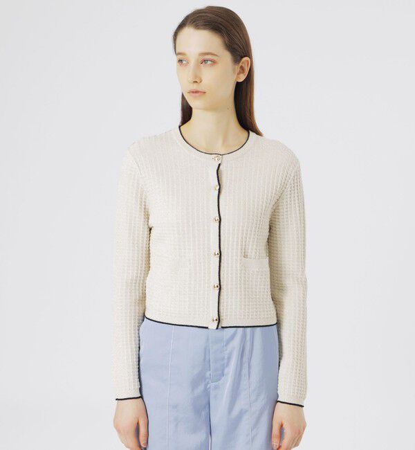  「ループヤーンコンパクトカーディガン」|ニット・セーター|ホワイト